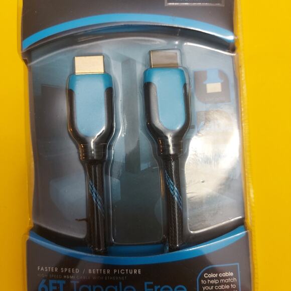 VIBE 6ft Tangle Free High Speed Fiber Cable Ethernet Music Gaming Electronics - Picture 1 of 3